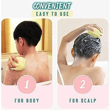 Skygo Kyrotech Silikon Banyo ve Duş Fırçası, Dahili Sabun & Şampuan Hazneli, Yumuşak Masaj Etkili, Ergonomik Kaymaz Tasarım, Çocuk, Yetişkin ve Evcil Hayvan Temizliği Için Hijyenik Duş Fırçası