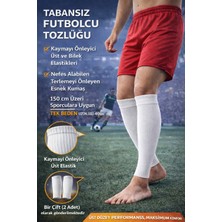 HN Sport Tekmelik Tutucu Tozluk Tabansız Futbolcu Tozluğu Beyaz | Kaymaz Elastik, Nefes Alabilen Esnek Kumaş