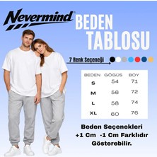 Nevermind NEVERMİND Komik Çöp Adam Çift Tişörtü Oversize Unisex Sevgili Kombini Baskılı Beyaz Tişört