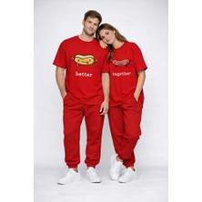 Nevermind Better Together Baskılı Sevgili Kombini Çift Tişört Oversize Unisex Çift Kombin
