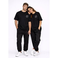 Nevermind Sevgili Kombini Çift Tişört Oversize Unisex Uyumlu Çift Kombin 2'li Set