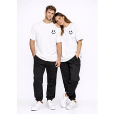 Nevermind Sevgili Kombini Çift Tişört Oversize Unisex Uyumlu Çift Kombin 2'li Set