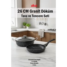 Fithome Tencere ve Tava Seti Granit Döküm Pilav Tenceresi ve Döküm Tava Seti