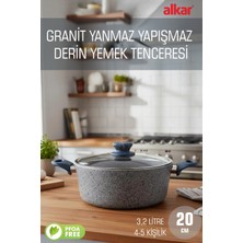 Fithome 20 cm Küçük Boy Granit Derin Yemek Tenceresi Yanmaz Yapışmaz