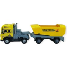 Kaia Life Metal Tır 1:24 - Sesli Işıklı Taşıyıcı Dorseli Tır 30 cm - Sarı