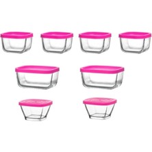 Feyza Design Cam Kahvaltılık Saklama Seti, 8'li, Pratik ve Şık Saklama Kabı