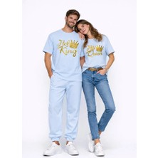 Nevermind King Queen Sevgili Kombini Oversize Çift Tişört Unisex Partner Kombin Uyumlu Çift Seti