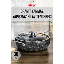 Fithome Granit Döküm Pilav Tenceresi Fırına Girebilir Metal Saplı Pilav Tenceresi 26-28-30 cm Seçiniz