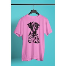 Darkhane Alman Shorthair - Köpek Baskılı Unisex Pembe Tişört - T-Shirt