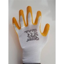 Demir 30 Çift D.007 Sarı Beyaz Nitril Iş Eldiveni 10 Beden