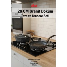 Fithome Tencere ve Tava Seti Granit Döküm Pilav Tenceresi ve Döküm Tava Seti