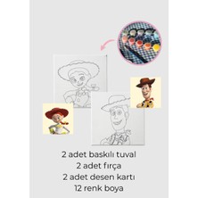 Piece Of Date Toy Story Woody ve Jessie Tuval Boyama Seti