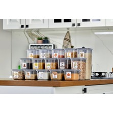 Feyza Design 15'li Antrasit Saklama Kabı Seti, 3 Boyut, Etiket Hediyeli