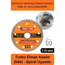 Svein #elmastestere 115 mm Turbo Elmas Kesim Diski Spiral Uyumlu Beton Seramik Mermer Taş Granit Fayans
