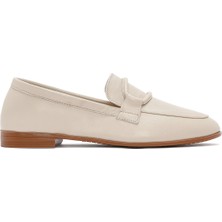 Derimod Kadın Bej Deri Maskülen Loafer 26PFD350118