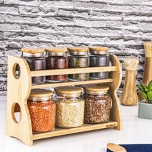 Feyza Design Renkli 8 Parça 2 Katlı Baharatlık Seti, Şık ve Pratik Kullanım