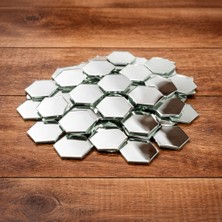 Aypars Atölye 50 Adet Altıgen Parça Ayna 5x5 cm & 10X10 cm | Dekoratif Mozaik Cam Hobi Aynası