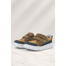 Xo Kids Rakerplus Hakiki Deri Kahverengi Cırtlı Çocuk Günlük Spor Okul Ayakkabı