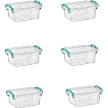 Feyza Design Şeffaf Dikdörtgen Saklama Kabı Seti 6'lı, 1,75 Lt, Pratik ve Şık Tasarım