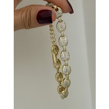 Xuping 14AYAR Altın Kaplama Taşlı Kadın Çelik Bileklik