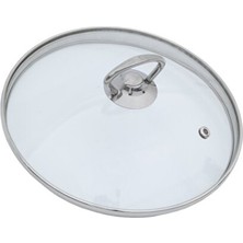 Metal Tepelikli Cam Tencere & Tava Kapağı – 14-40 cm Seçenekli – Isıya Dayanıklı Şeffaf Cam Kapak