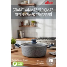Fithome 28 cm Biogranit Derin Çok Amaçlı Granit Yemek Tenceresi Pfoa Free