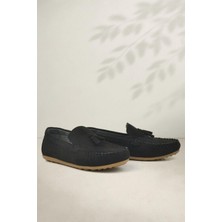 Xo Kids Rakerplus Siyah Süet Erkek Çocuk Makosen Ayakkabı