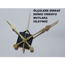 Cnr Shop Saat Mekanizması 16 mm Şaft Boyu Duvar Saati Sessiz Çalışır Büyük Boy Akrep-Yelkovan-Saniye-(Askılı)