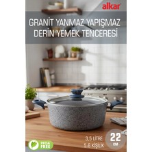 Fithome 22 cm Bio Granit Derin Tencere Yanmaz Yapışmaz Pfoa Free Yüksek Isıya Dayanıklı