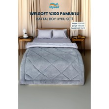 Uysal Yorgan Welsoft Akfil Battal Boy Uyku Seti GRİ