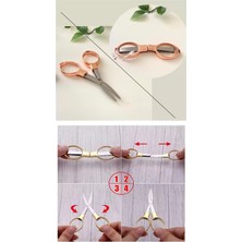 Nadom Katlanılabilir Kompakt Gözlük Makas Paslanmaz Çelik Portatif Seyahat Cep Makası