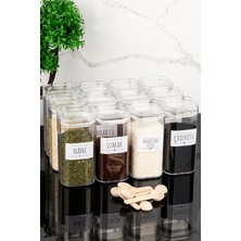 Feyza Design 12'li Beyaz Kapaklı Vakum Baharatlık Seti, 300 Ml, Sızdırmaz ve Pratik