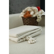 ICON SILK %100 Saf Ipek Koltuk Şalı (Fildişi)