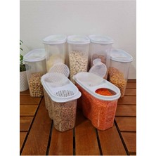 Feyza Design 7'li Oval Beyaz Erzak Kabı Seti, Pratik ve Şık Saklama Çözümleri