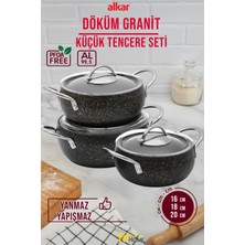 Fithome 3'lü Küçük Boy Güveç Derin Tencere Seti 16-18-20 cm