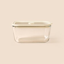 Arow Hielo Cam Saklama Kabı - Şeffaf / Beyaz - 800 ml