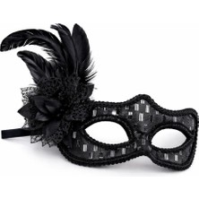 Kaia Life Siyah Tüylü B Maskesi Kadın Parti Aksesuarı