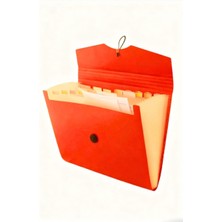 Glanart Lastikli A4 Boy 13 Bölmeli Körüklü Dosya Fihrist Ayraçlı Kadmiyum Turuncusu 1 Adet