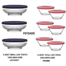 Feyza Design 6'lı ve 3'lü Saklama Kapları Setleri, Çeşitli Boyut ve Renk Seçenekleri