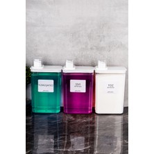 Feyza Design 3'lü Deterjan Saklama Kabı Seti, Kendinden Ölçekli, 3000 ml