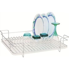 Feyza Design Şeffaf Metal Tek Katlı Bulaşık Sepeti, Pratik ve Şık Tasarım