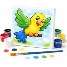 Ay Işığı Store 20X20 cm Çocuk Boyama Tuvali – Kendin Boya Hobi & Aktivite Set - Kuş