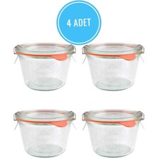 Feyza Design Set 4 Adet 370 ml Şeffaf Cam Kavanoz, Saklama ve Düzenleme Için Ideal