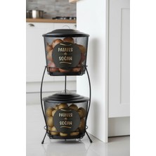 Feyza Design Metal Sebzelik Patates Soğan Kovası, Pratik ve Şık Saklama Çözümü