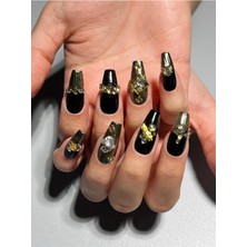 Özgürce 150425 Xs Siyah Taşlı Protez Jel Takma Tırnak ve Aksesuarlar