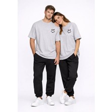 Nevermind Sevgili Kombini Çift Tişört Oversize Unisex Uyumlu Çift Kombin 2'li Set