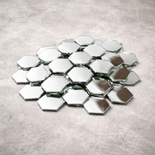 Aypars Atölye 75 Adet Altıgen Parça Ayna 5x5 cm & 10X10 cm | Dekoratif Mozaik Cam Hobi Aynası