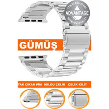  apple watch 1/2/3/4/5/6/se/7/8/9 (38-40-41mm) seri 10 /11 (42mm) saat uyumlu çelik metal saat kordonu kayışı m09sgg4-s