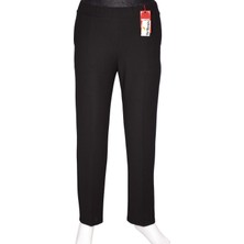 Hermevsim Hesna Kadın Aslı Büyük Beden Scuba Arka Süs Cepli Astarsız Siyah Pantolon