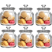Feyza Design Şık 6'lı Cam Saklama Kabı Seti, 900CC, Pratik ve Dayanıklı